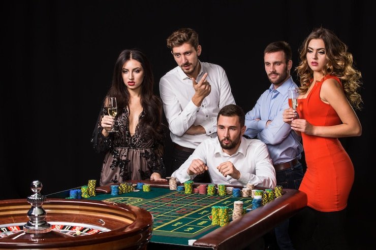 Antarmuka untuk menempatkan berbagai jenis taruhan Antarmuka penempatan taruhan American Roulette